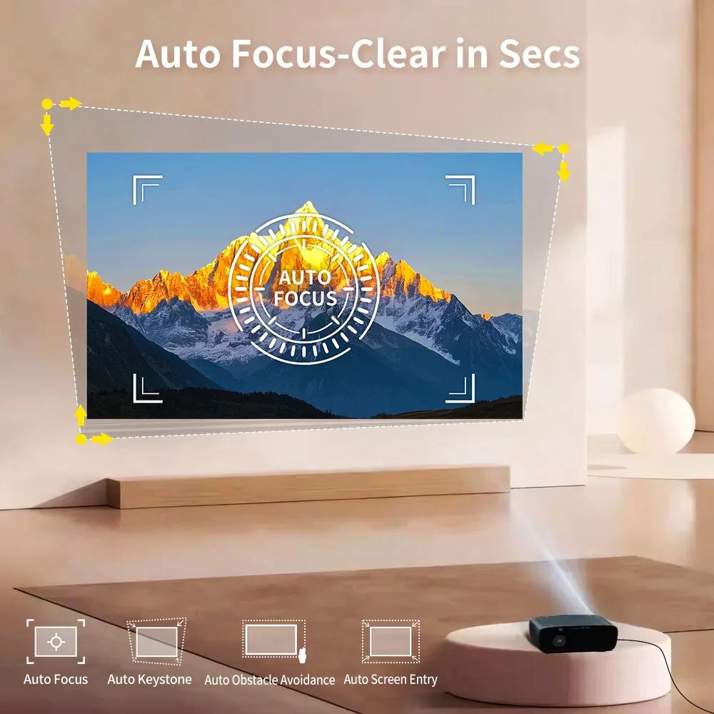 Novo projetor 4K UHD 3500 ANSI Google TV home theater projetor TOF 1080P Android WiFi 2.4+5G foco automático vídeo Projetor quente