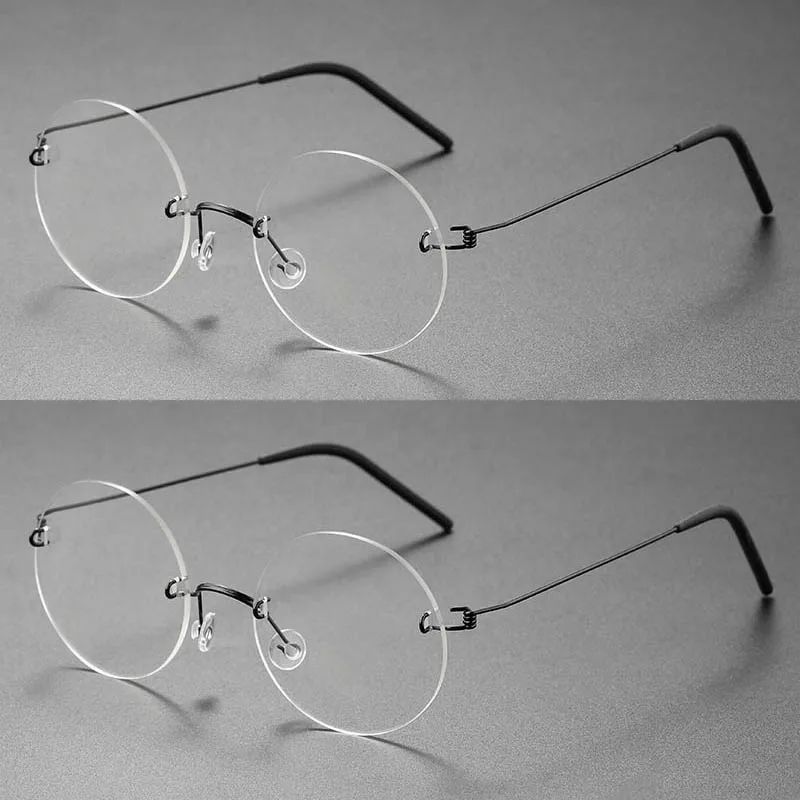 Round Blue Light Glasses Women Screwless Eyeglasses Frame Men 2025 New Women Round Denmark Korean Glasses Frame Vintage Eyewear