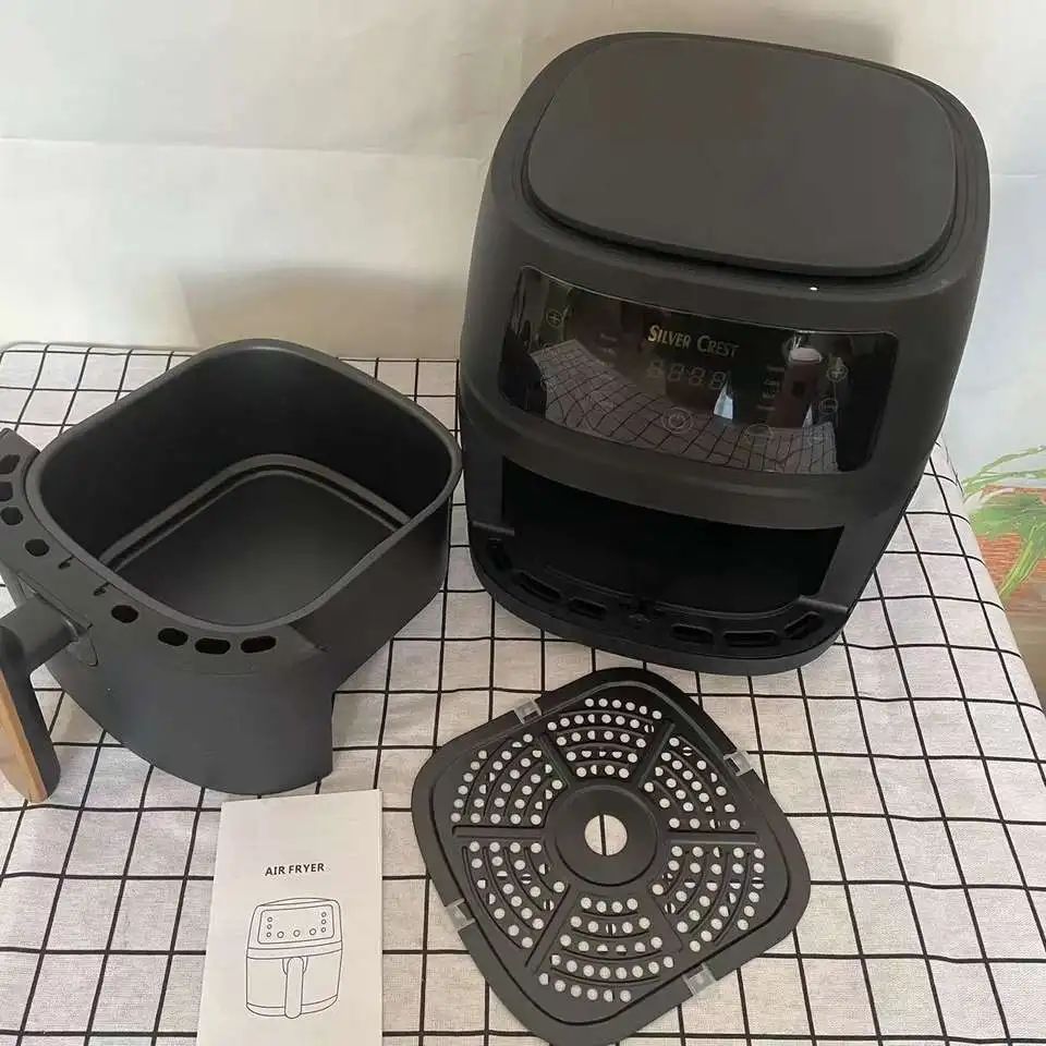 A nova Fritadeira Elétrica Inteligente Sem Óleo de 5L 8L, Fritadeira de Ar de Tela Sensível ao Toque de Grande Capacidade Silver Crest