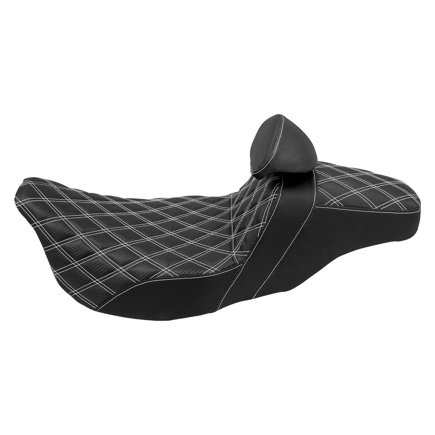 Assento de motocicleta para motorista e passageiro com encosto para Harley Touring Street Glide Road King FLHTK 09-2023