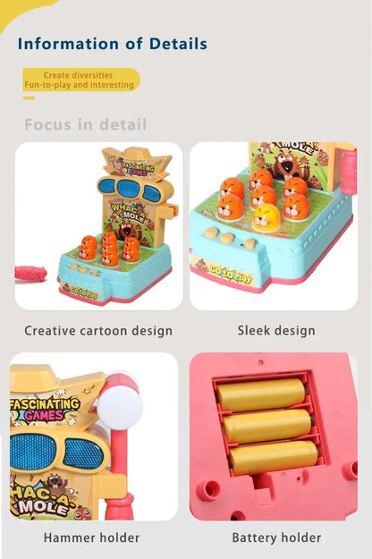2025 New whack-a-mole electric toy baby early education enlightenment game console children interactive knock knock music toys