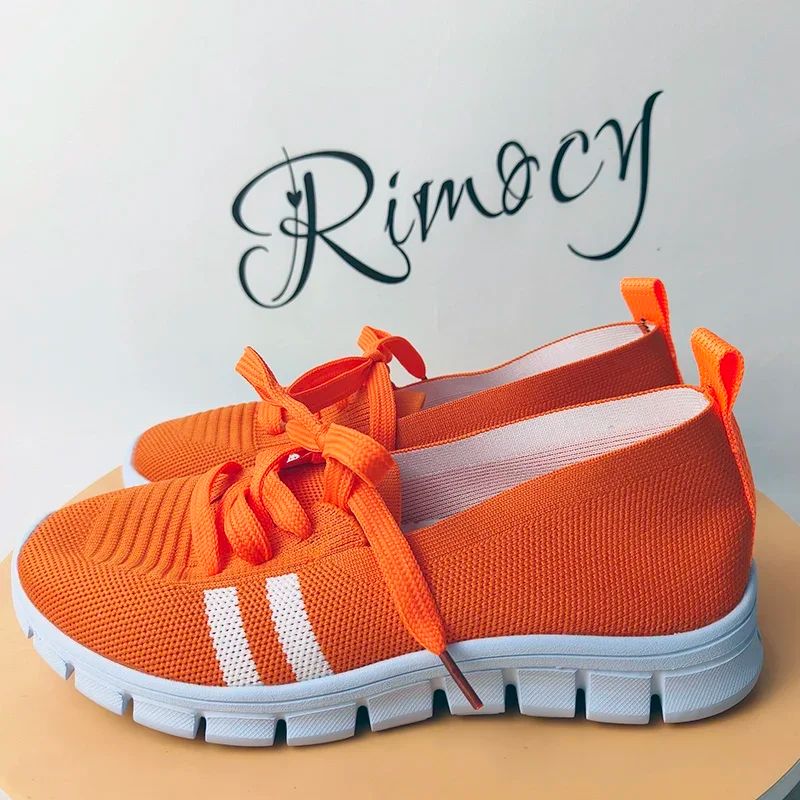 Fashion Striped Knitted Flats Women 2025 Summer Soft Sole Non Slip Walking Shoes Woman Plus Size 36-43 Low Heel Loafer Female