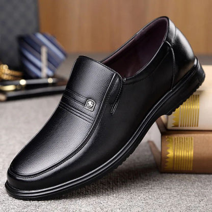 Leather Men Formal Shoes Luxury Brand Men's Loafers Dress Moccasins Breathable Slip on Black Driving Shoes Plus Size 37-46