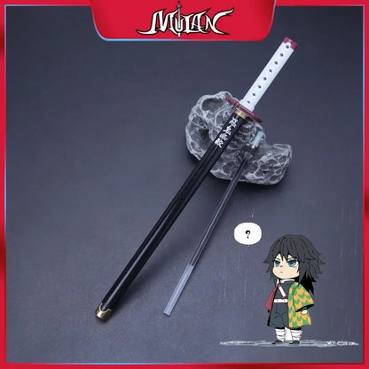 Caneta espadada de ponta de feltro de 7,5 polegadas Demon Slayer Nichirin, modelo de liga de espada, caneta katana Tanjirou, arma de anime Kimetsu No Yaiba, brinquedo Rengoku