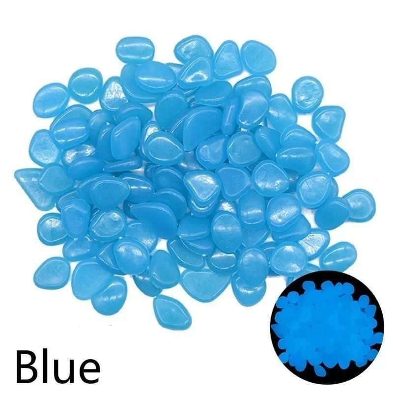 500pcs Luminous Stones Glow In The Dark Pebbles Glowing Stones Outdoor Walkways Home Garden Yard Decor Fish Tank Pebble Rocks