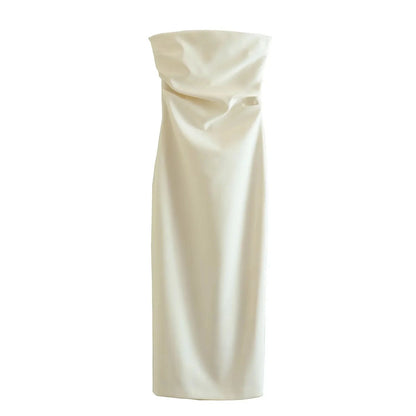 ASDS 2024 off shoulder black white long dress women bodycon beige midi dress wom