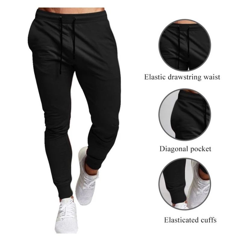 Calça Casual Masculina Moletom Jogger Tamanho Grande Cintura Elástica Esportiva Casual Calças Soltas Roupas Fitness Primavera Seção Fina