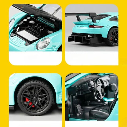 Carrinho Miniatura Diecast 1/32 Escala 911 GT3RS Carro Esportivo Modelo de Brinquedo Veículo Crianças Menino Aniversário Presente Decoração de Casa Brinquedo de Carro
