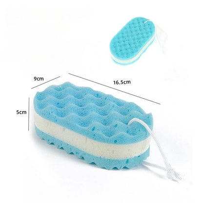 3-layer Wave Bath Sponge Exfoliating Body Brush Shower Skin Clean Massage Cleaning Shower Brush Skin Care Remover Bath Supplies