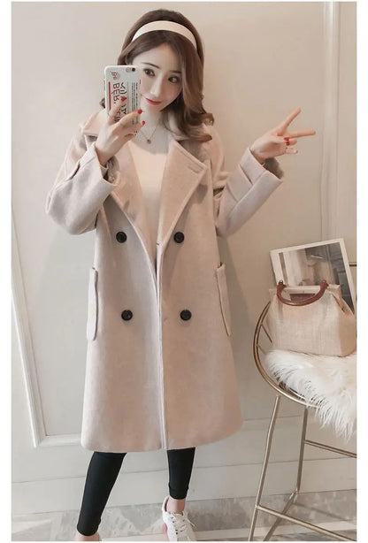 Fashionable Woolen Coat Women's Mid-Length Korean Style Hot Sale Of The Season New Spring Autumn Slimming Versatile Tweed Jacket