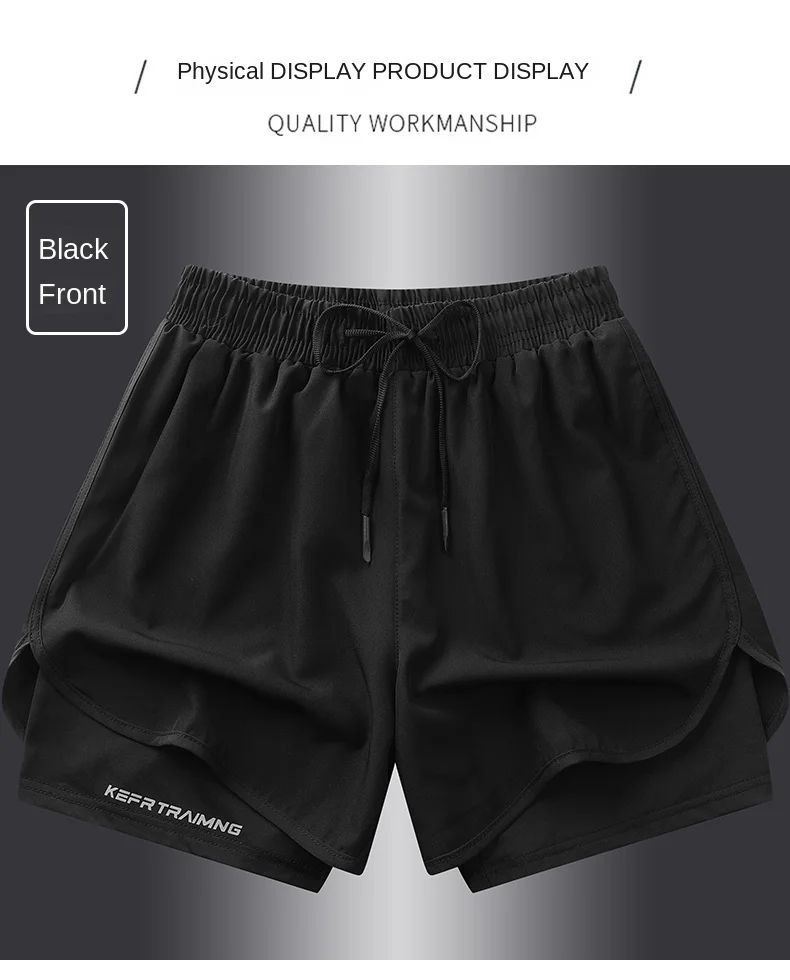 ? S-5XL ?2025 Sports Three Piece Pants Summer Popular Anti glare Double layered Sports Shorts for Men and Women Couples Ru