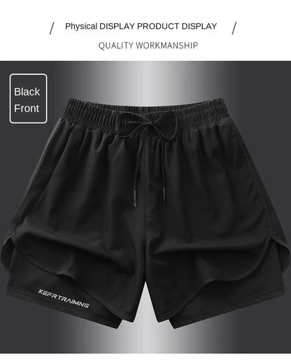 ? S-5XL ?2025 Sports Three Piece Pants Summer Popular Anti glare Double layered Sports Shorts for Men and Women Couples Ru