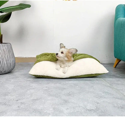 Cama para Animais de Estimação Lavável e Resistente à Mordida - Almofada de Pelúcia Removível Quente de Inverno para Cães Grandes e Gato Saco de Dormir para Pets