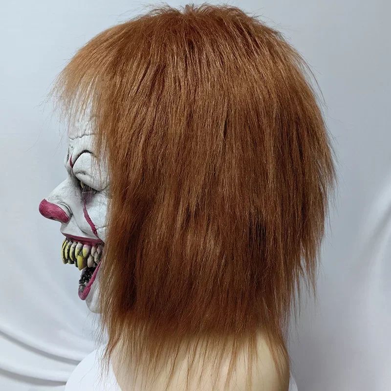 BeauNook Halloween Horror Clown Pennywise Mask Head Set in Europe and The United States New Spirit Clown Latex Mask Mardi Gras