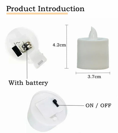 24/50Pcs Flameless LED Tealight Candles Flickering Light With Switch Battery Powered Warm Light For Wedding Christmas Home Decor