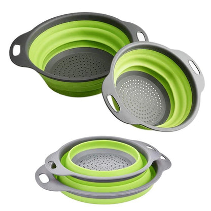 Escorredor Dobrável Cesto de Lavar Frutas Legumes Escorredor de Louça Escorredor de Silicone Escorredor Dobrável Utensílios de Cozinha