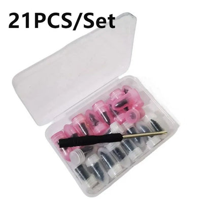 Kit de Reparo de Pneu de Carro a Vácuo 21 Peças, Parafuso de Borracha Universal para Pneu, Kit de Ferramentas de Reparo Sem Câmara para Motocicletas e Caminhões