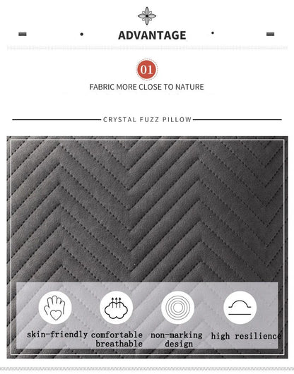 Quilted Velvet Pillowcase Throw Pillow Covers Home Cojines Decor Pillow Cases Simple Sofa Cushion Cover Decorative 45x45cm