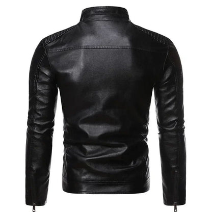 Zipper Korean Fashion Leather Sheepskin Trend Casual Fit Slim Baseball Clothes Men Leather Jacket Autumn New Men Leather Coat