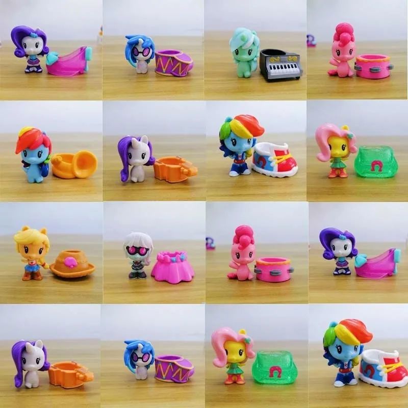 Hasbro Q-Version My Little Pony Twilight Sparkle Pinkie Pie Rainbow Dash Fluttershy Boneco de Ação Presentes Brinquedo Modelo Colecionável