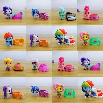 Hasbro Q-Version My Little Pony Twilight Sparkle Pinkie Pie Rainbow Dash Fluttershy Boneco de Ação Presentes Brinquedo Modelo Colecionável