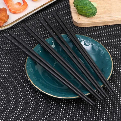 Metal Alloy Chinese Chopstick Reusable Non-slip Sushi Food Chop Sticks Japanese Korean Chopsticks Kitchen Tableware Accessories