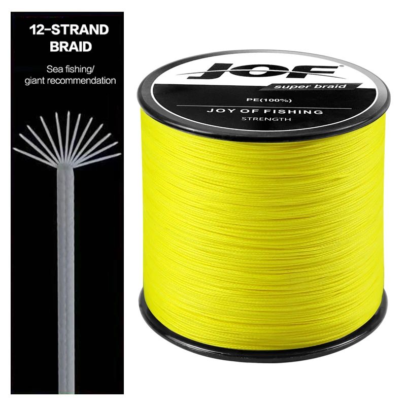Linha de Pesca Trançada JOF Sea Fishing Forte PE X12 300M 500M 1000M 12 Fios 33lb~149.9LB Linha de Pesca Original