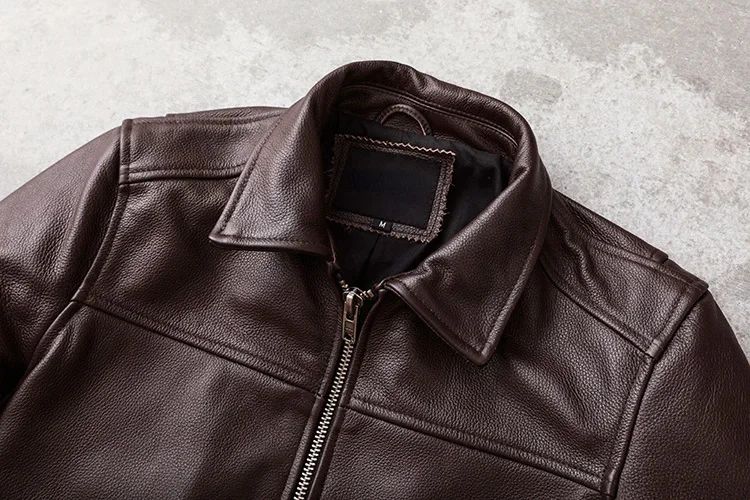 New Casual Real Cowhide Genuine Leather Jacket Men Slim Mens Clothes Spring Autumn Men's Cow Clothing Asian Size 6XL