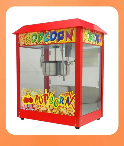 220V Commercial Popcorn Maker Machine, Large Capacity, Quick Heating, for Business Events and Parties