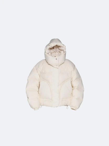 Detachable Hooded Padded Jackets Women's Loose Full Sleeves Zipper Pockets Stand Collar Coats 2025 Autumn Winter Female Outwear