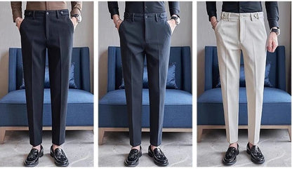 Navy Men's Suit Pants, White Black Trousers, Gray Khaki Pantalones Hombre Fashion Slim Male Pant, 28 29 30 31 32 33 34 36