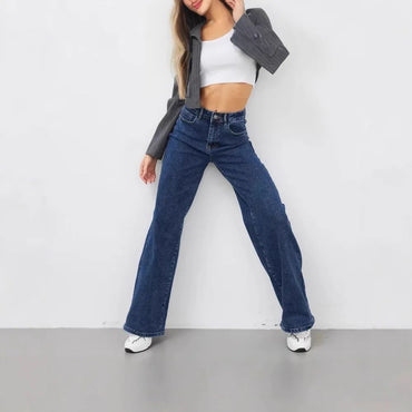 High Waist Wide Leg American Style Summer Casual Women's Jeans Floor Length Design Sensation Fashionable Chinese Brand