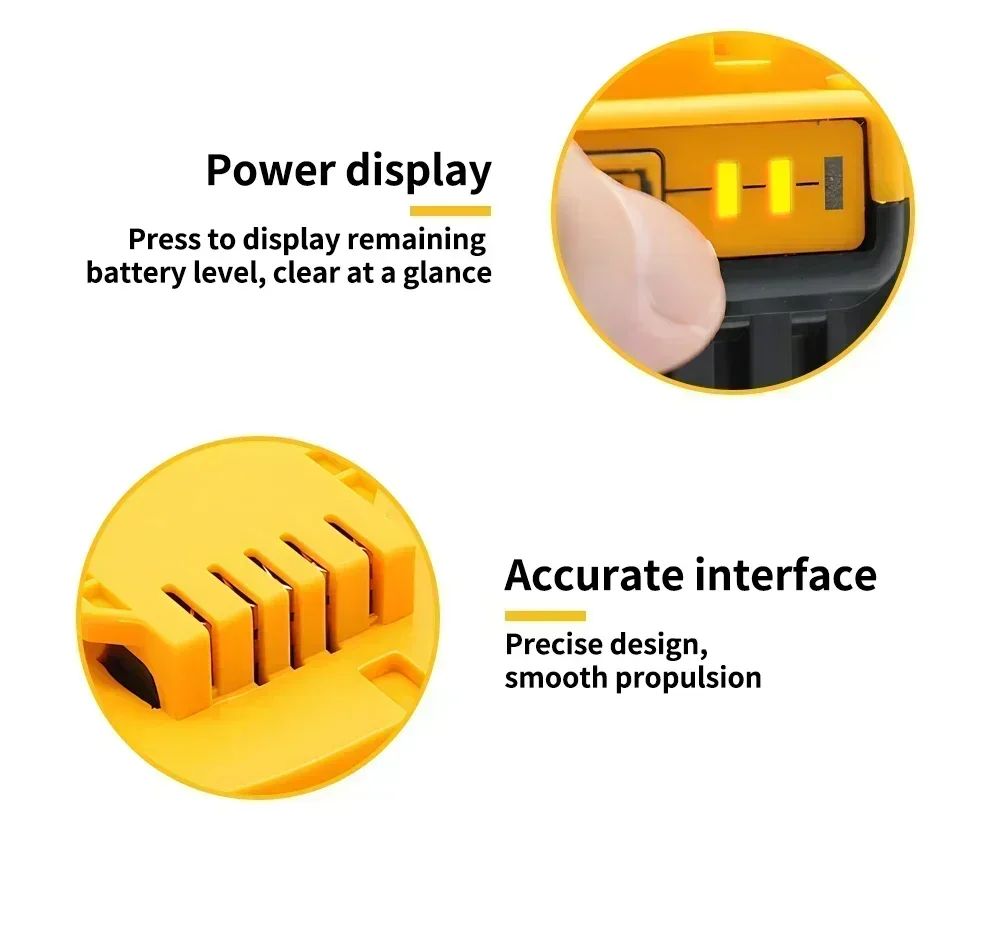 Nova Bateria 100% Original 5Ah 18V para Ferramentas Elétricas Dewalt DCB206 18V 5.0Ah Bateria DCB206 Bateria 18V DCB205 DCB200