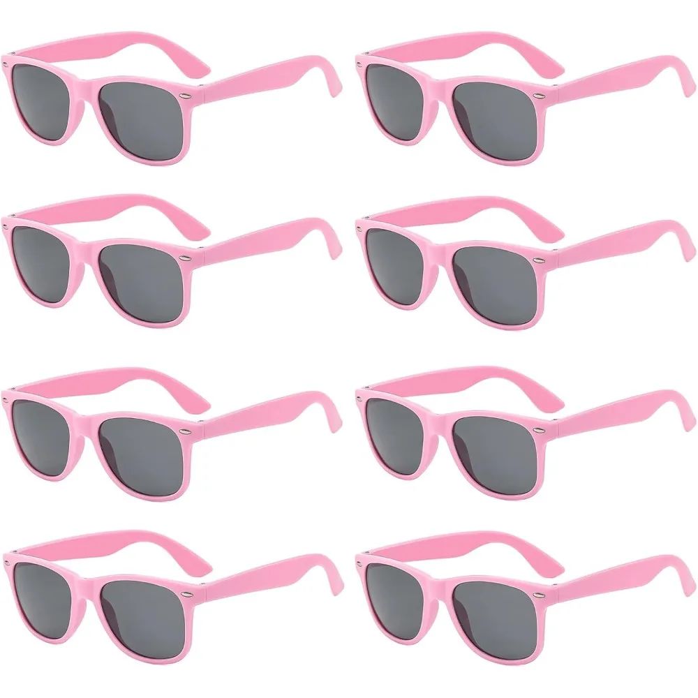 1/8pcs Neon Colors Party Sunglasses Black Studs Retro Unisex Rainbow Street Shot Gift Wedding Favors for Guests