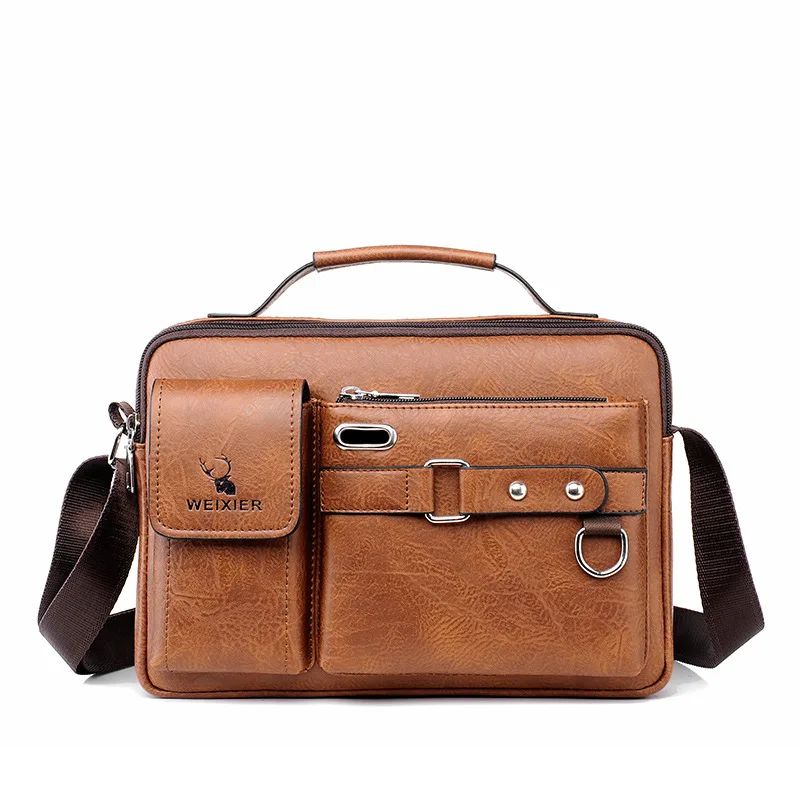 2024 New Men Shoulder Bag for 10.4" Ipad PU Leather Business Handbags Men Messenger Bags Fashion Man Crossbody Bag