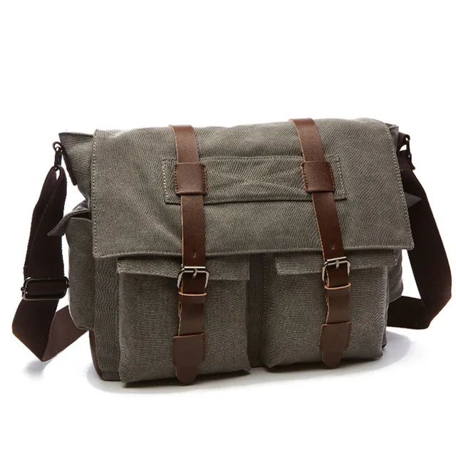 Retro Men Messenger Bags Vintage Canvas Handbags Leisure Work Travel Bag Man Business Crossbody Bags Briefcase For Male Bolsas