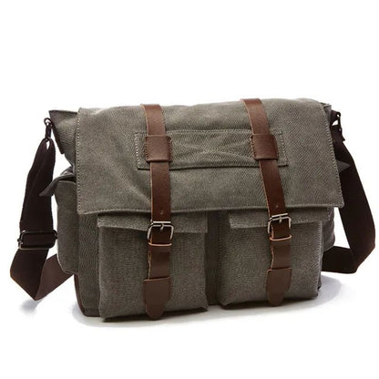 Retro Men Messenger Bags Vintage Canvas Handbags Leisure Work Travel Bag Man Business Crossbody Bags Briefcase For Male Bolsas