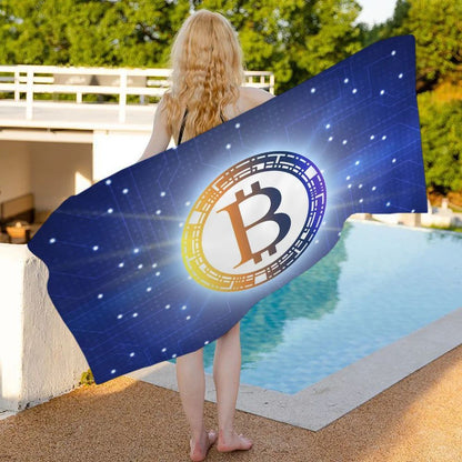 Bitcoin Evolution Of Money Beach Towel Cartoon Cute Summer Kids Large Bath Pool Beach Towel Microfiber Absorbent