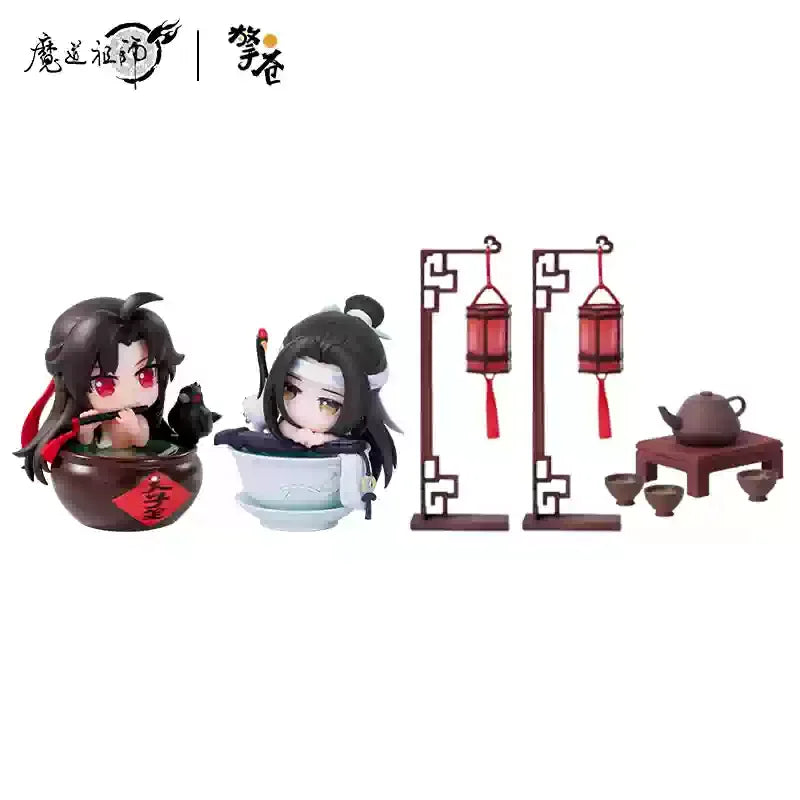 Mo Dao Zu Shi Versão Q Oficial de "Jade Cup Flowing Light" Wei Wuxian Lan Wangji Anime Periférico Enfeites Action Figurine
