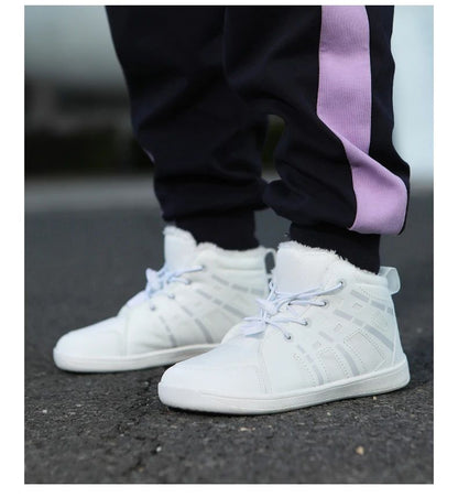 Fashion Kids Snow Boots Wide ToeBox Shoes Kid's Waterprof Barefoot Sneakers Boys Girls Warm Cotton Lightweight Non-slip Sneakers