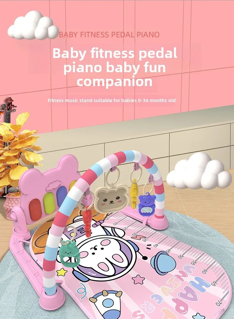 Ginásio de Atividades Musical para Bebês, Tapete de Piano para Engatinhar, Brinquedos, Cobertor de Atividades para Recém-Nascidos, Almofada de Jogo com Pedais, Educação Infantil, Presentes de 0 a 36 Meses