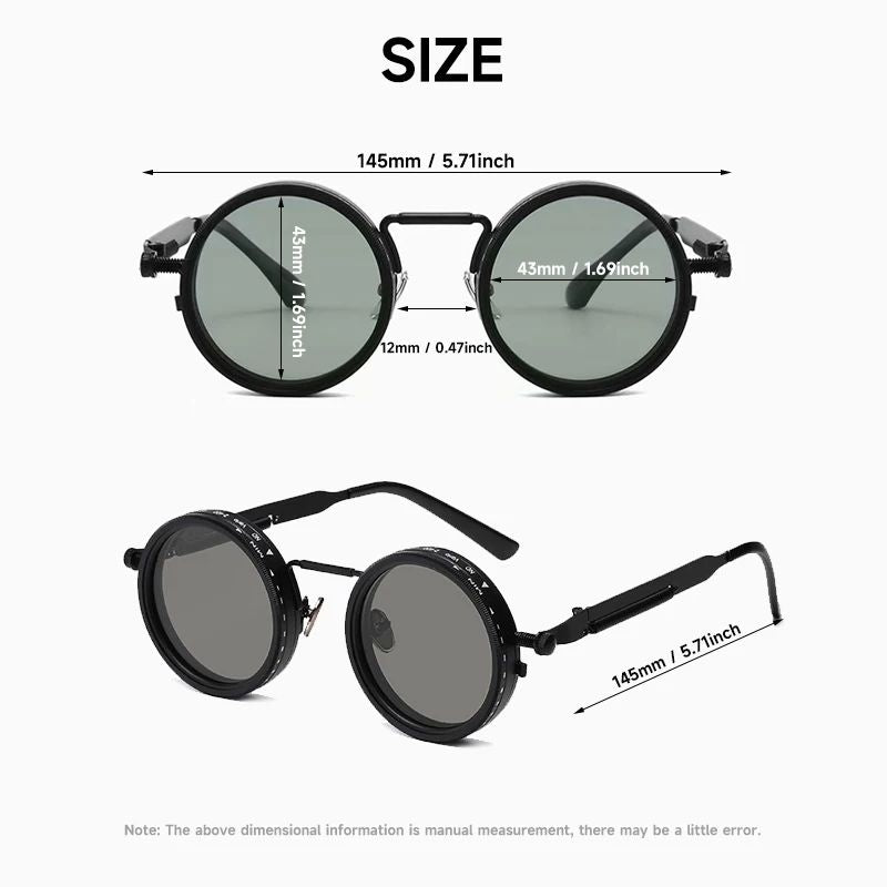 Polarized Round Sunglasses Men ND9 Adjustable Dimming Sun Glasses Women Retro Punk Fishing Eyeglasses Outdoor Shades UV400