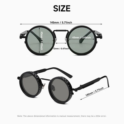 Polarized Round Sunglasses Men ND9 Adjustable Dimming Sun Glasses Women Retro Punk Fishing Eyeglasses Outdoor Shades UV400