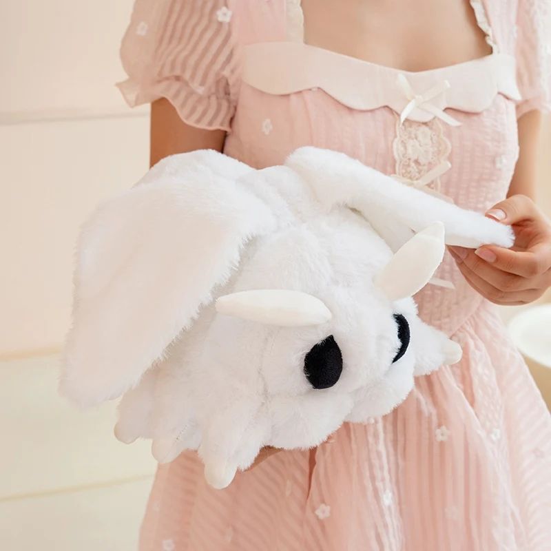 White Moth Plush Pillow Toy Soft Cartoon Moth Plushie Cute Night Butterfly Stuffed Animal Doll Xmas Birthday Gift