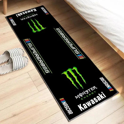 Garage Mat Motorcycle Carpet Racing Cool Moto Display Kawasaki Carpet for Kawasaki Motorcycle Area Rug Anti-slip Floor Decor Rug