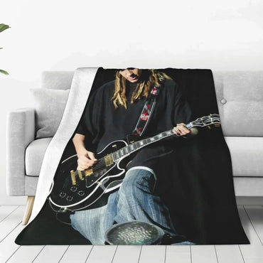 Tom Kaulitz Flannel Blankets Quality Super Soft Songwriter Guitar Throw Blanket Autumn Travelling Couch Chair Print Bedspread