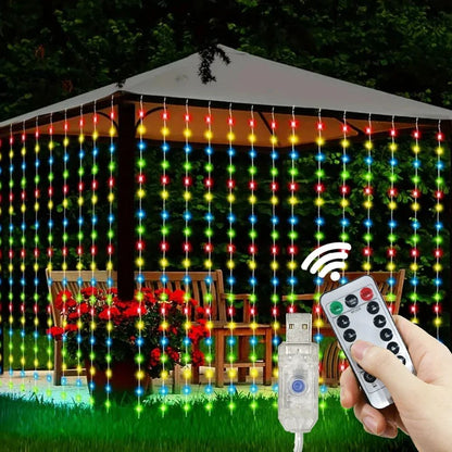 3/6m LED Curtain String Lights USB Festoon Remote Control Garland Fairy Lights Wedding Christmas Decoration for Home Bedroom