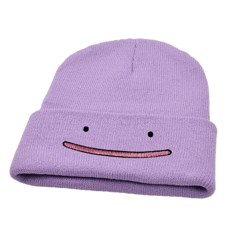 Pokemon Snorlax Ditto Psyduck Gorros Femininos de Inverno Quentes Chapéu Anime Cor Sólida Boné Engraçado Bordado para Homens Touca de Malha Unissex