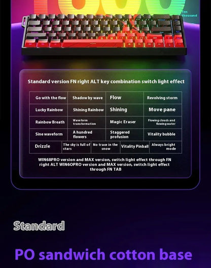 Teclados Win60 Win68 Aula com Teclas Magnéticas 8K, Teclado Mecânico para Jogos, Teclado com Fio para Esports com Luz RGB e Hot-Swap para PC Gamer (Presente)