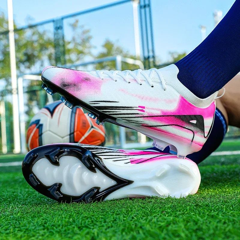 New Men Football Boots Cleats Outdoor Soccer FG Ultralight Match Soccer Shoes Training Shoes Drop Shipping Non-Slip Long Spikes